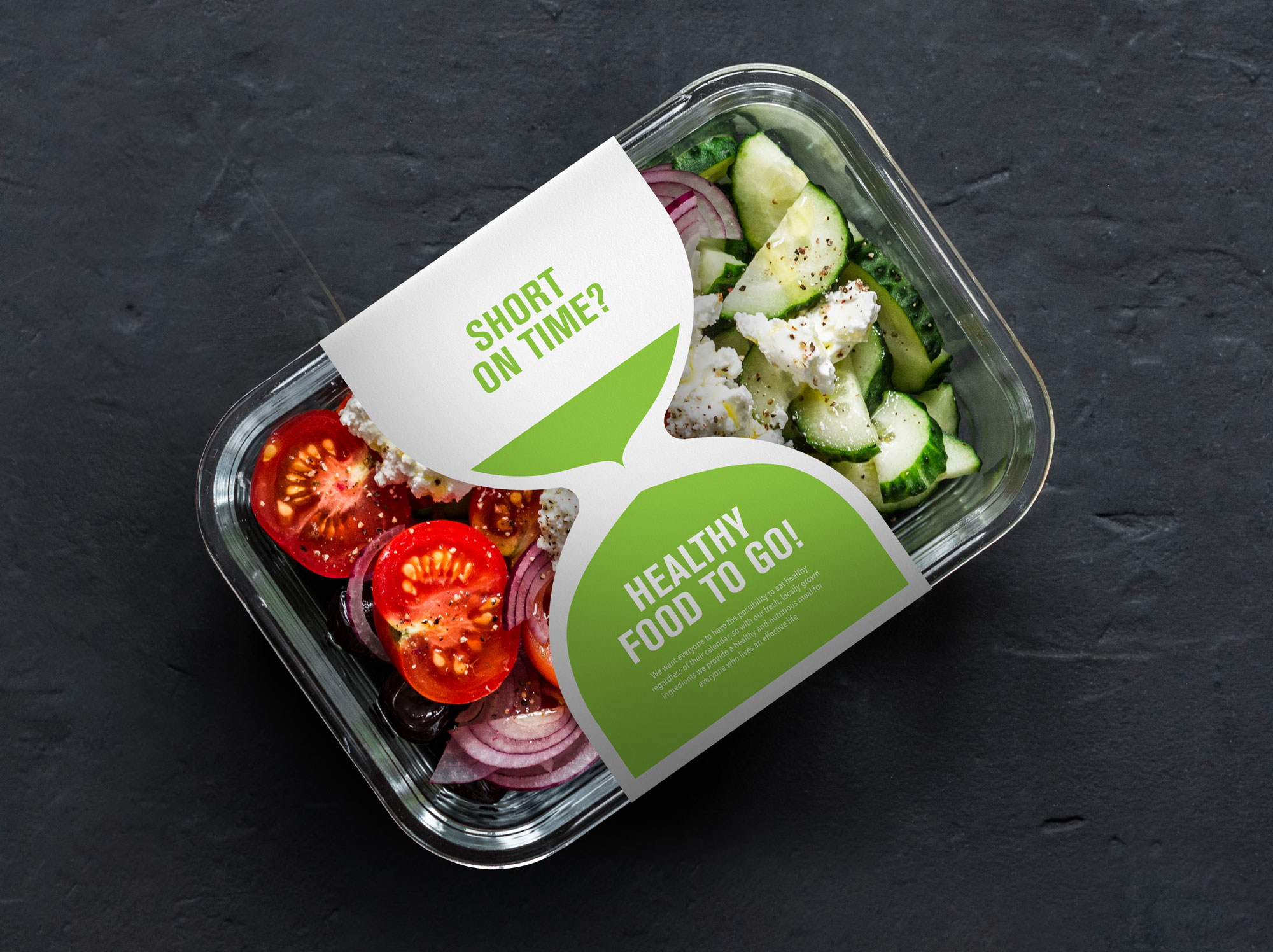 salad package with linerless label
